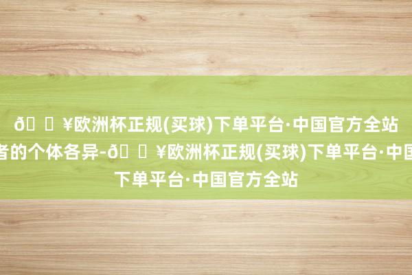 🔥欧洲杯正规(买球)下单平台·中国官方全站他凭据患者的个体各异-🔥欧洲杯正规(买球)下单平台·中国官方全站
